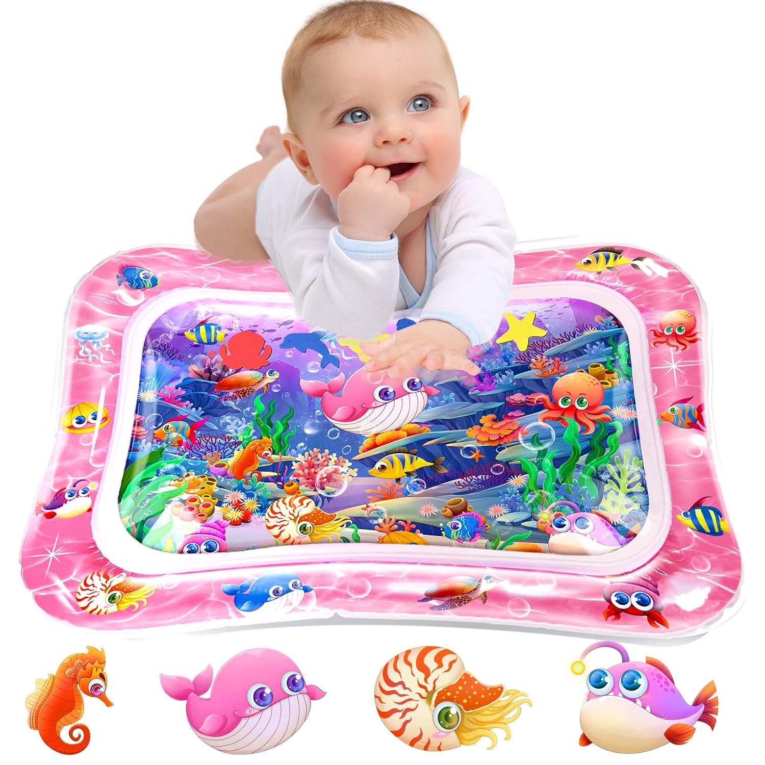 230816021336275_1 Infinno Inflatable Tummy Time Mat Premium Baby Water Play Mat for Infants and Toddlers Baby Toys for 3 to 24 Months, Strengthen Your Baby's Muscles, Portable - Image 1